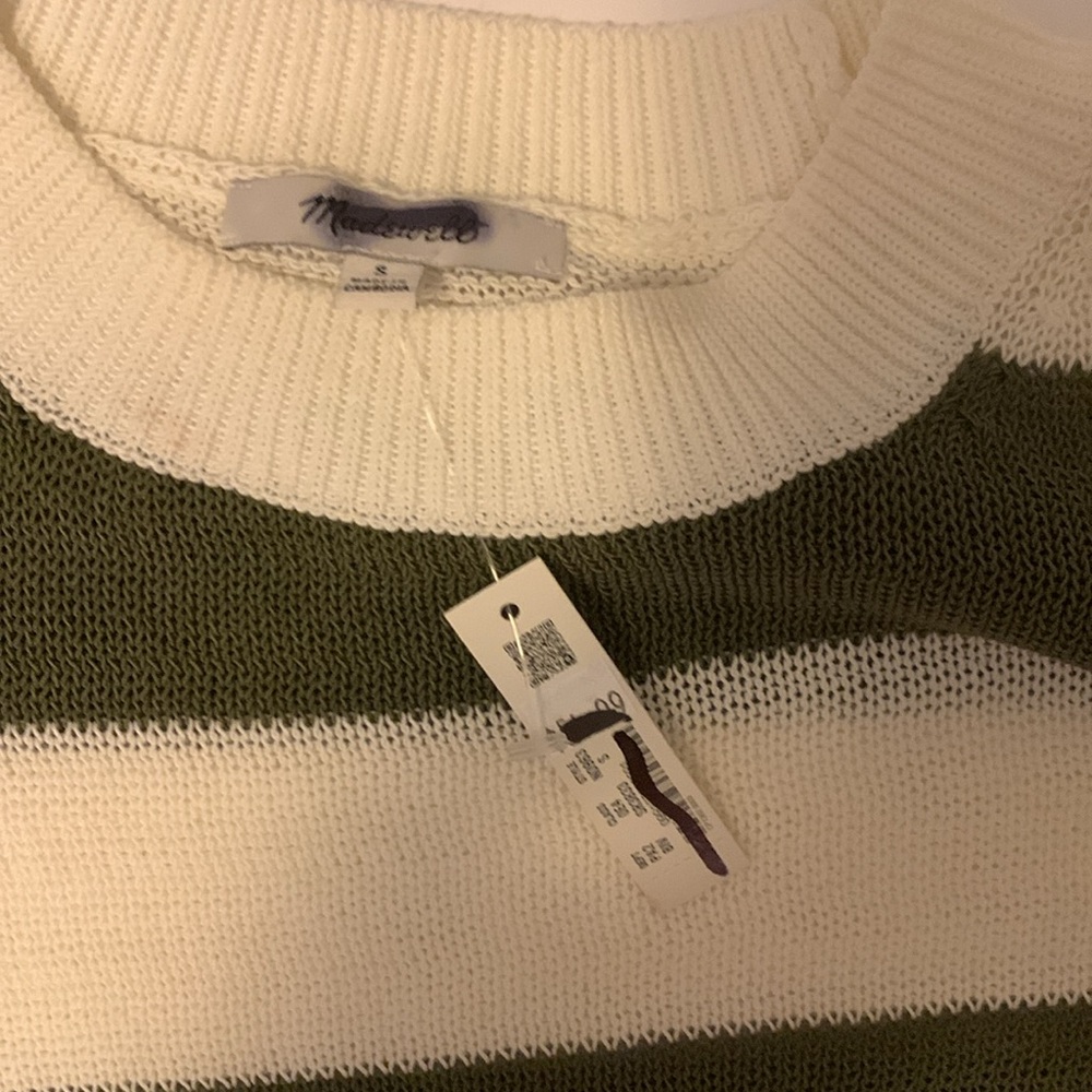 NWT Madewell cropped knot striped cropped sweater - Picture 5 of 6